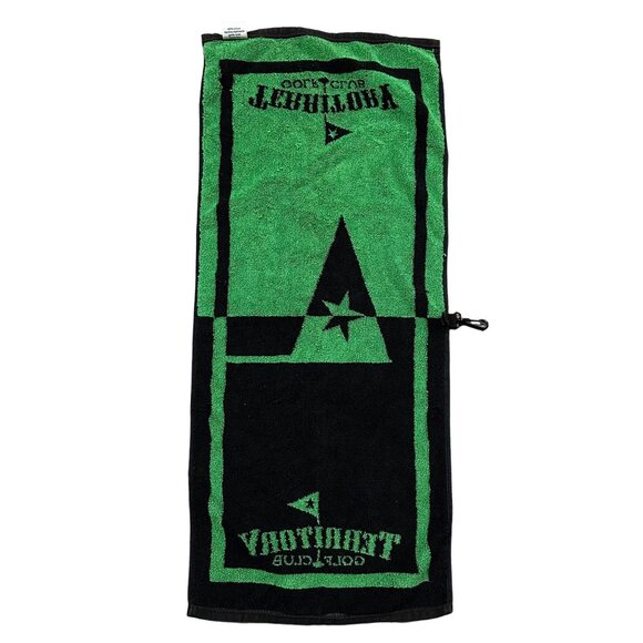 Golf Bag Towel Territory Golf Club Merch Swag Green Black Metal Clip Sports - Picture 3 of 11
